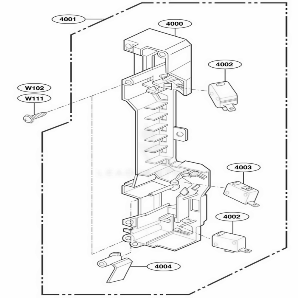 Latch Board Parts Diagram and Parts List for HMV9306 ABKEBSU LG Range