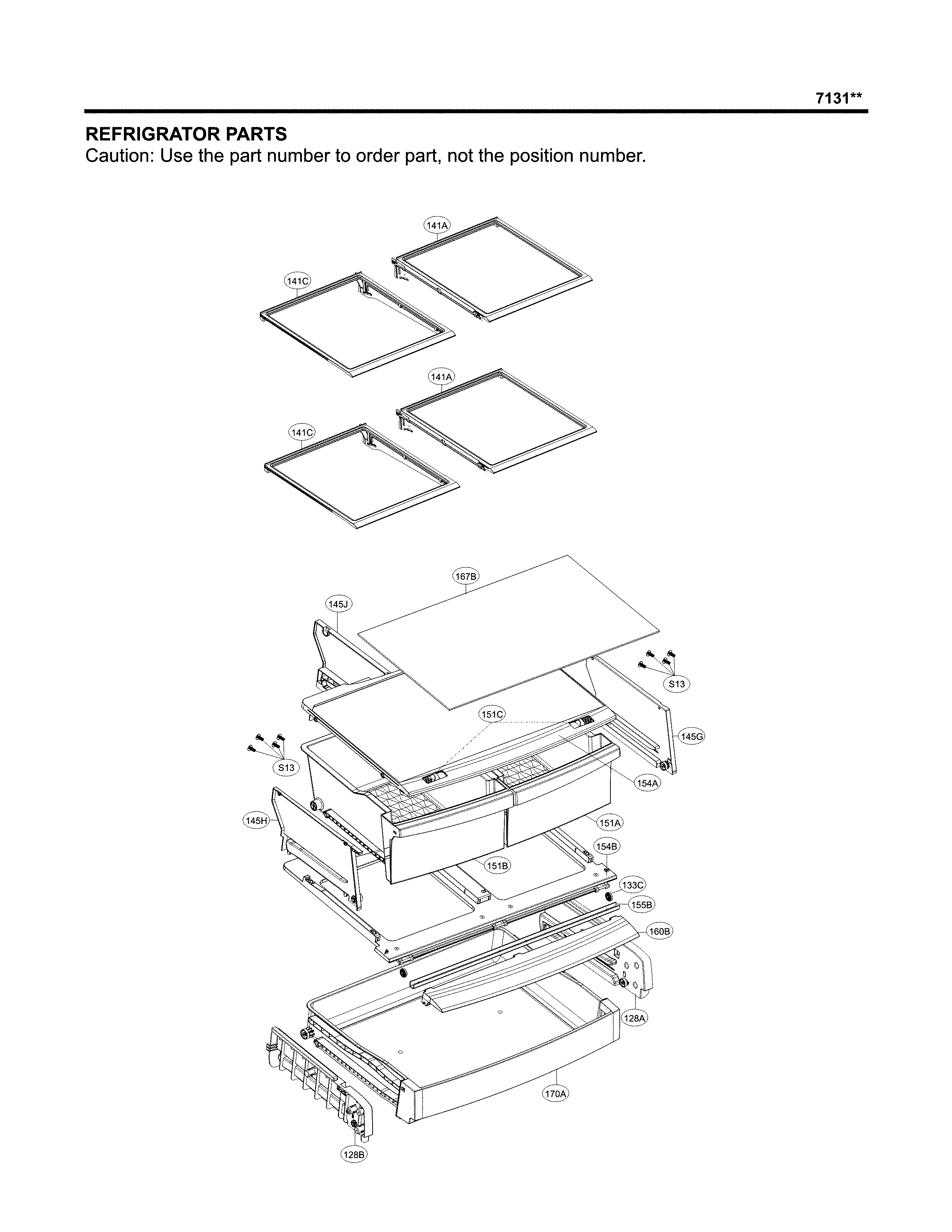 Refrigerator Parts Diagram and Parts List for 79571314312  Kenmore Refrigerator