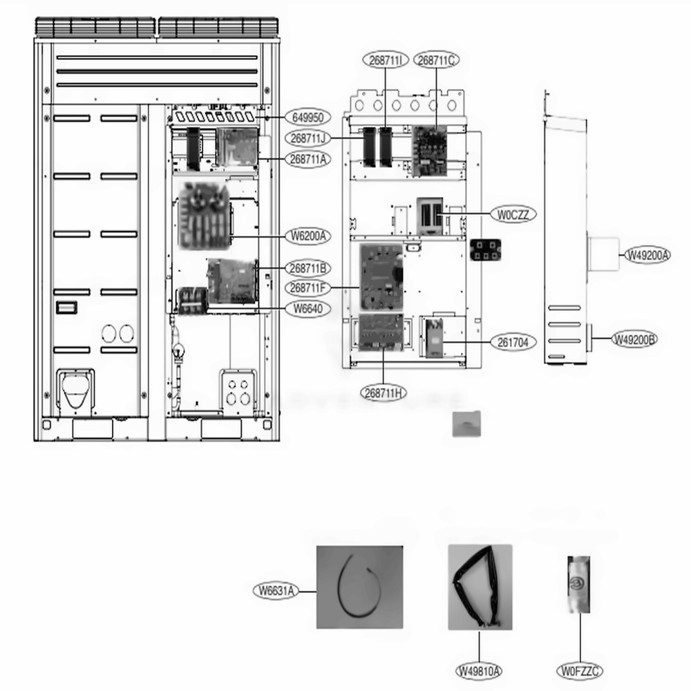 Main 1 Diagram and Parts List for ARUB121BTE4 AWGBLUS LG Air Conditioner