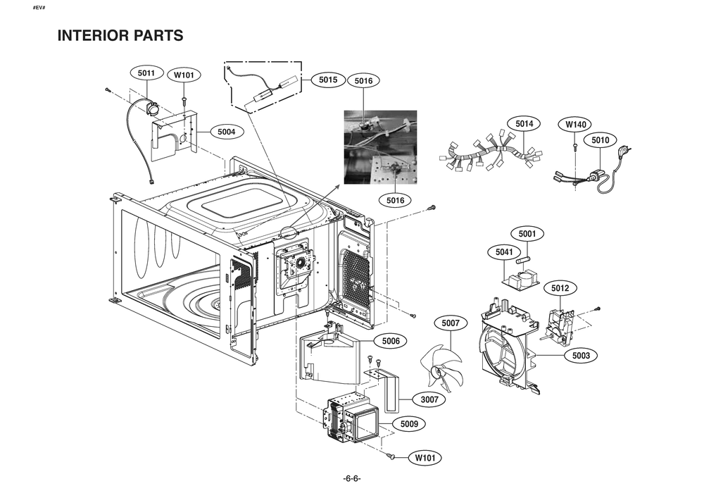 Interior Parts Diagram and Parts List for MSER2090S CSTELGA LG Miscellaneous