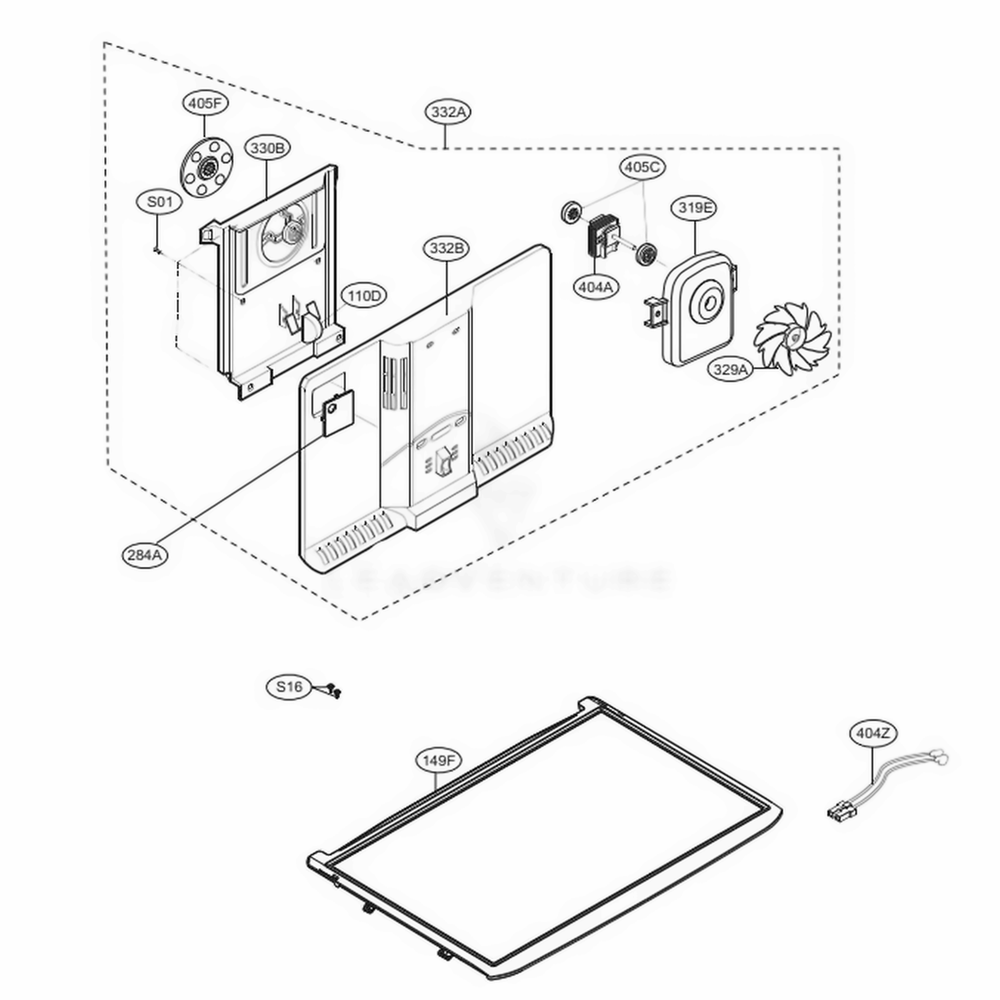 Freezer Parts Diagram and Parts List for 79439 AWBCSE4 LG Refrigerator