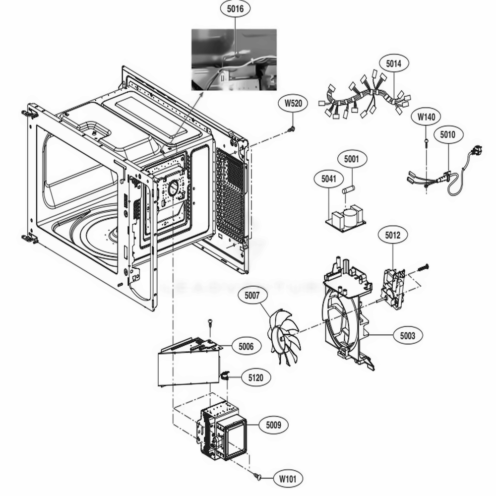 Interior Parts Diagram and Parts List for LMC0975AST CSSEAMZ LG Range