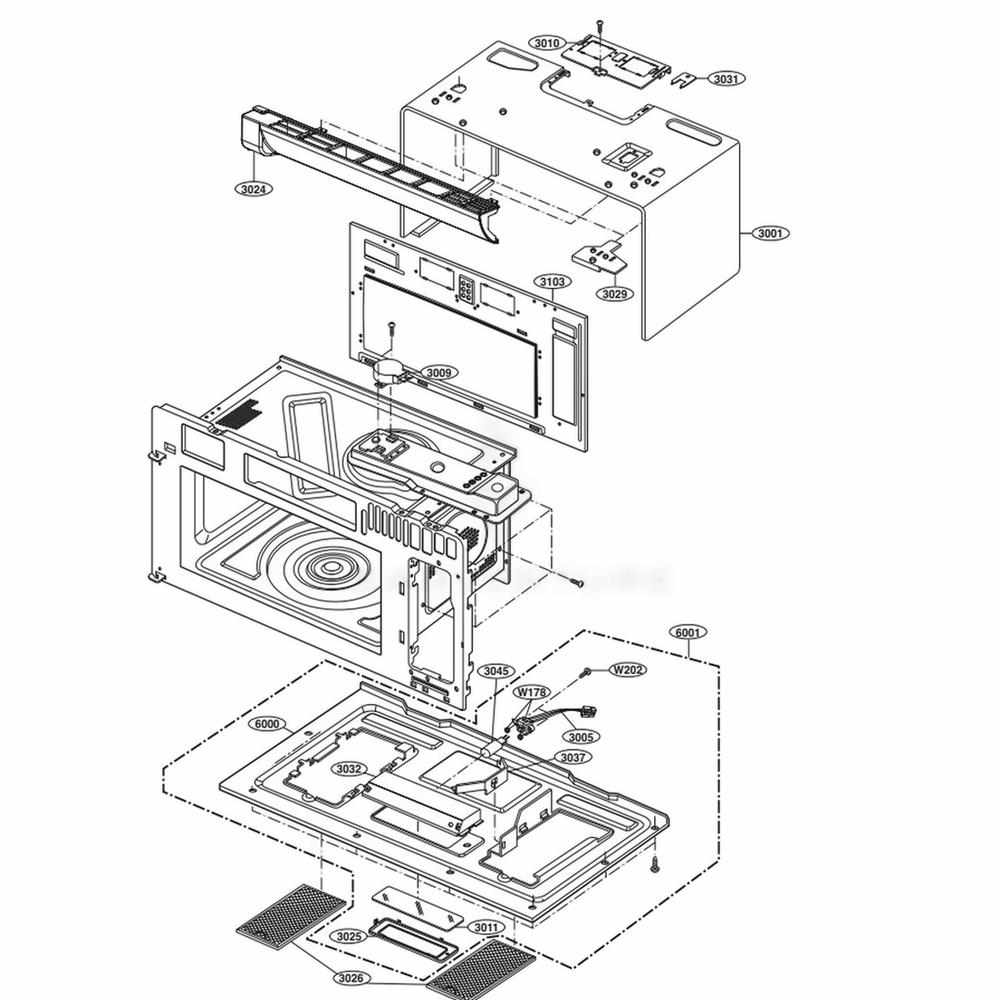 Oven Cavity Parts Diagram and Parts List for LMVH1711BD CBDELGA LG Range
