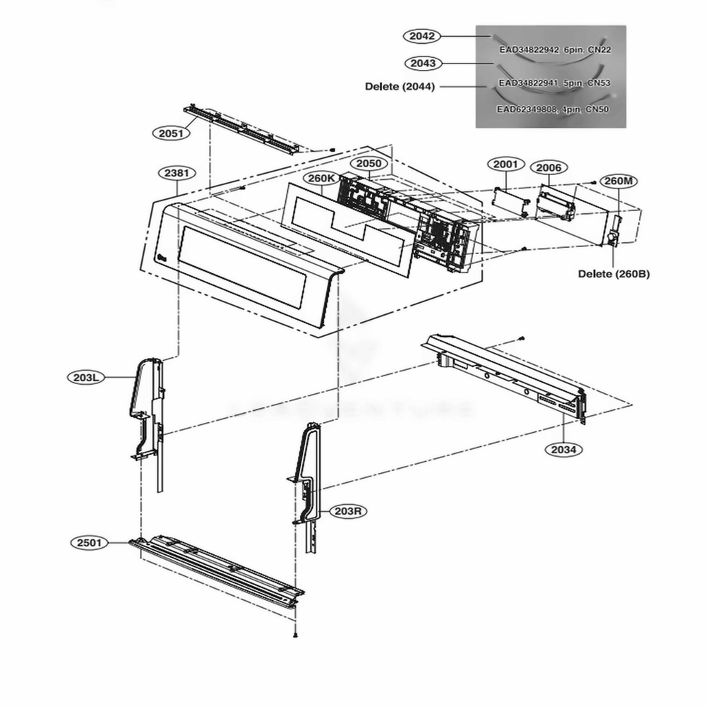 Controller Parts Diagram and Parts List for LDG4315ST ASTELGA LG Range