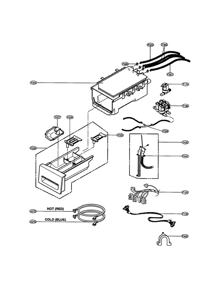 Dispenser Diagram and Parts List for WM3485HWA  LG Washer