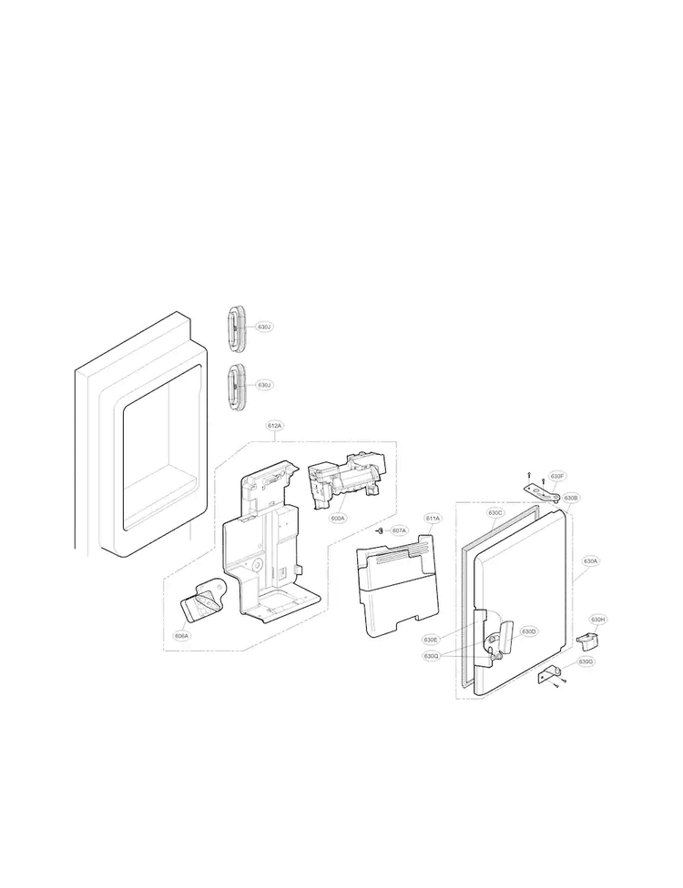 Ice Maker Parts Diagram and Parts List for LFX33975ST 02 LG Refrigerator