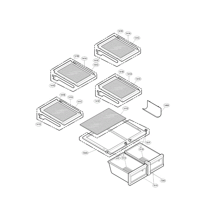 Refrigerator Diagram and Parts List for LMX25964ST 01 LG Refrigerator