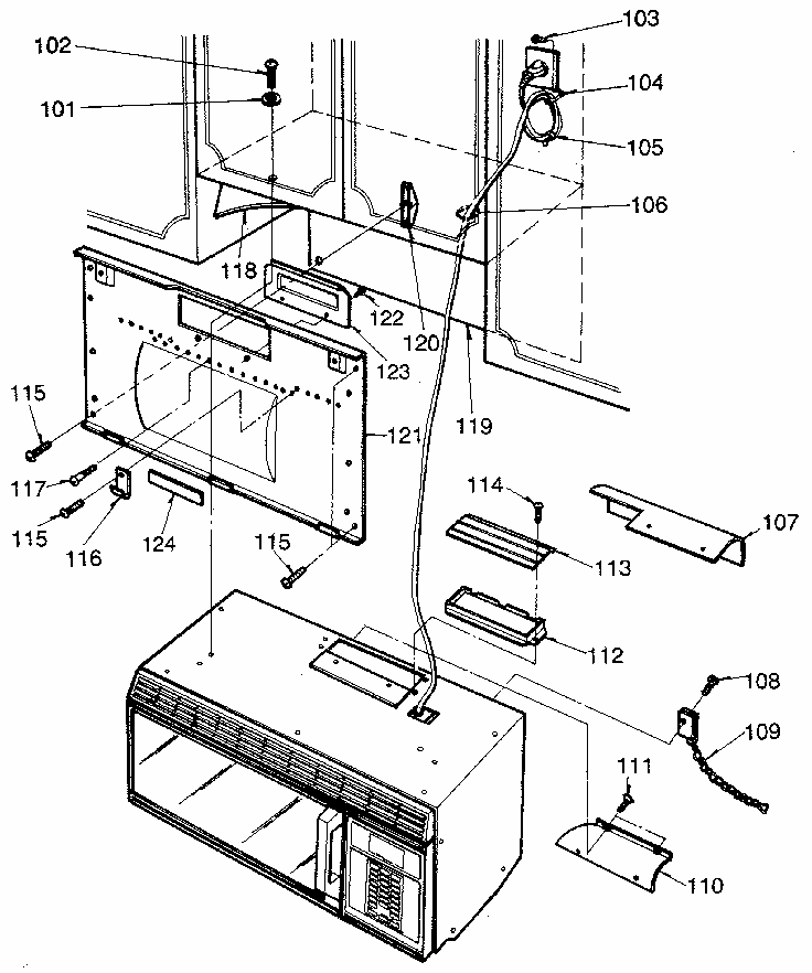 Installation Diagram and Parts List for 7218815181  Kenmore Microwave