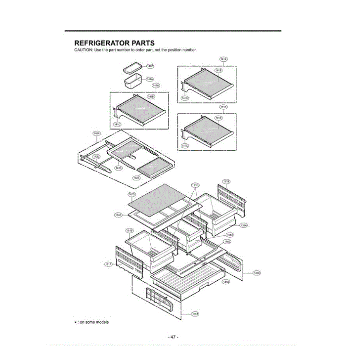 Section 1 Diagram and Parts List for LFX25971SB AWBCLGA LG Refrigerator