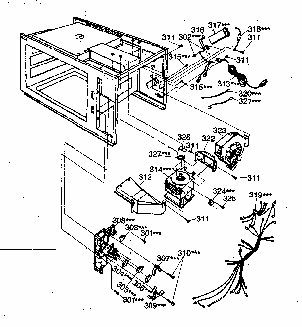 Switches And Microwave Parts Diagram and Parts List for 7218783580  Kenmore Microwave