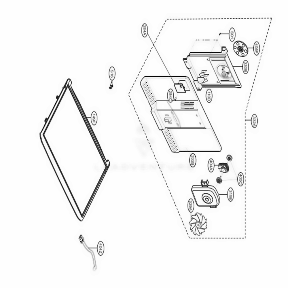 Freezer Part Diagram and Parts List for LTCS20220B AWBCNA2 LG Refrigerator