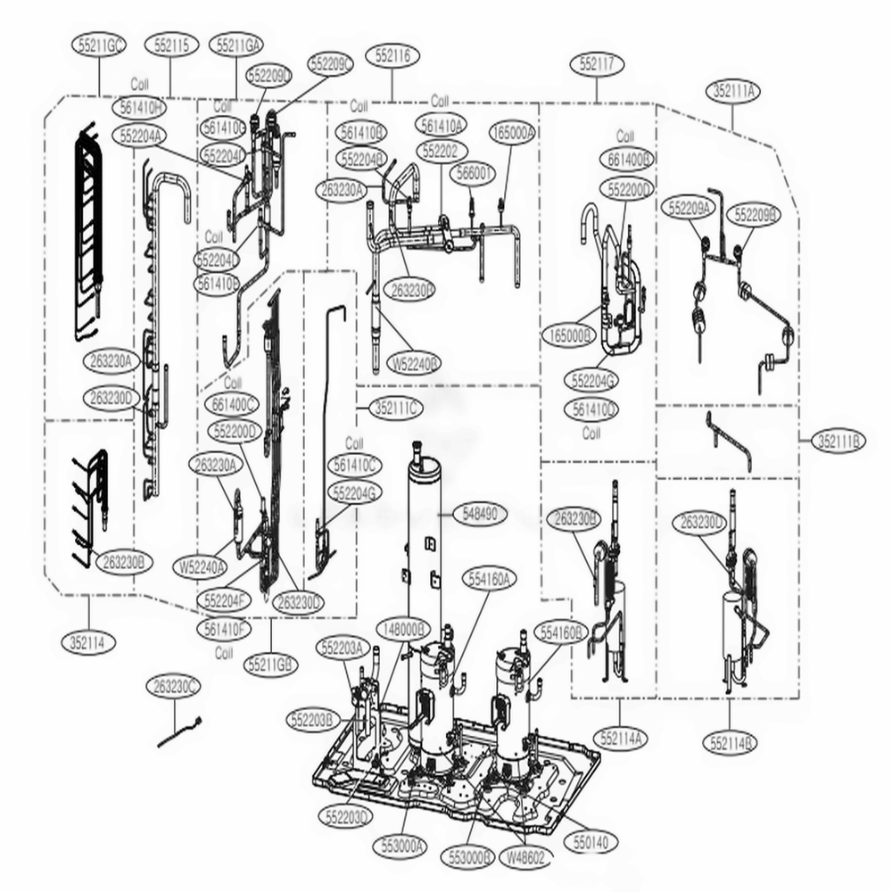 Main 3 Diagram and Parts List for ARUN145DTE4 AWGBLUS LG Air Conditioner