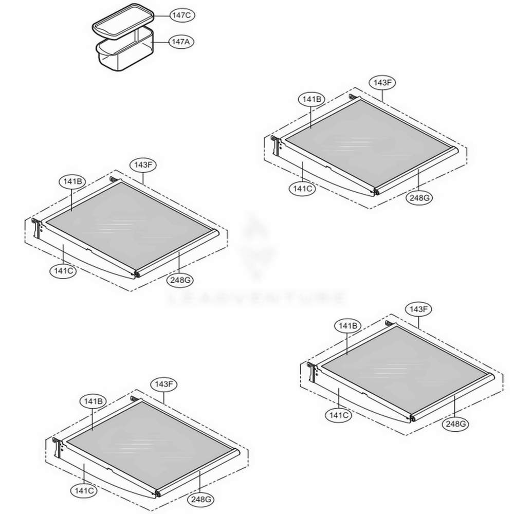 Refrigerator Parts Diagram and Parts List for 71302 ASW1SER LG Refrigerator