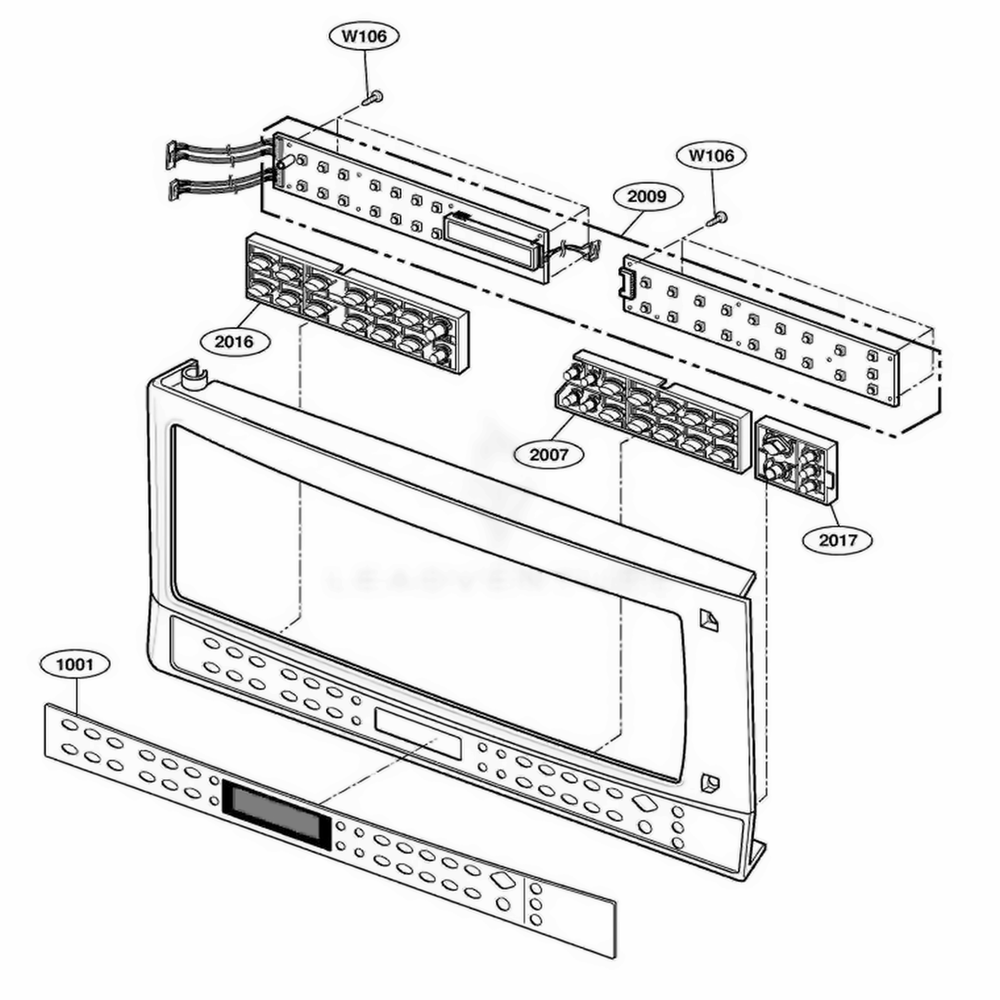Controller Parts 1 Diagram and Parts List for 64764 AB6ESEA LG Range