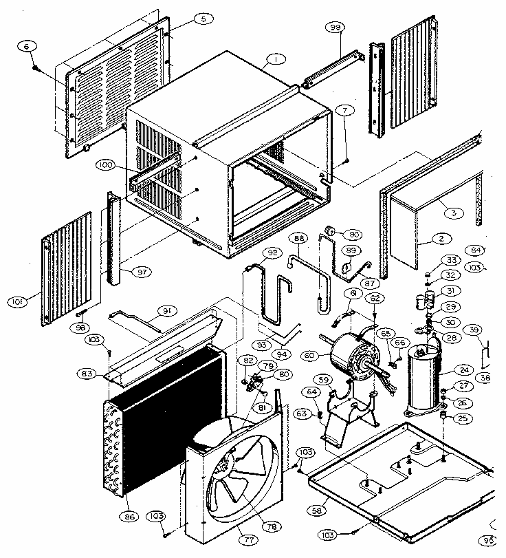 Functional Replacement Parts Diagram and Parts List for GA-122A  LG Air Conditioner