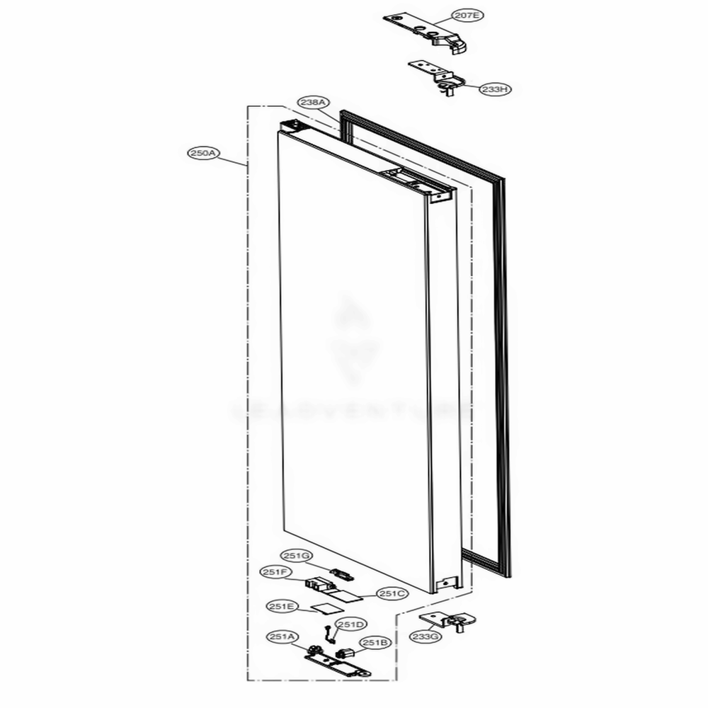 R-Room Home Part Diagram and Parts List for LUPXC2386N AGRCNA0 LG Refrigerator