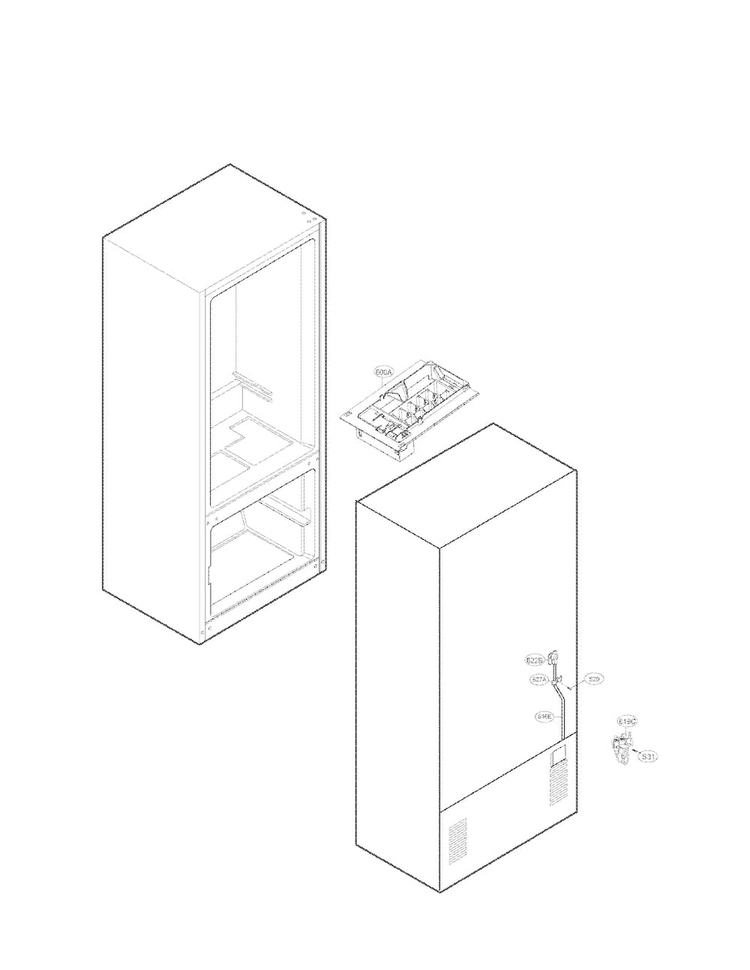 Water And Icemaker Parts Diagram and Parts List for LFC20760ST 06 LG Refrigerator