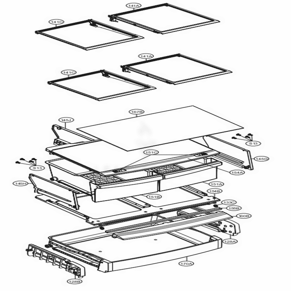 Refrigerator Parts Diagram and Parts List for LFCS22520S ASTCNA0 LG Refrigerator