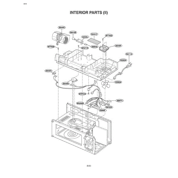 Section 2 Diagram and Parts List for MV-1555ST STEGSE LG Microwave Oven Combo