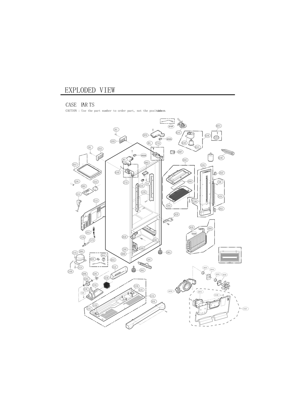 Diagram 1 Diagram and Parts List for GC-L258VSSD ASTCNA3 LG Refrigerator