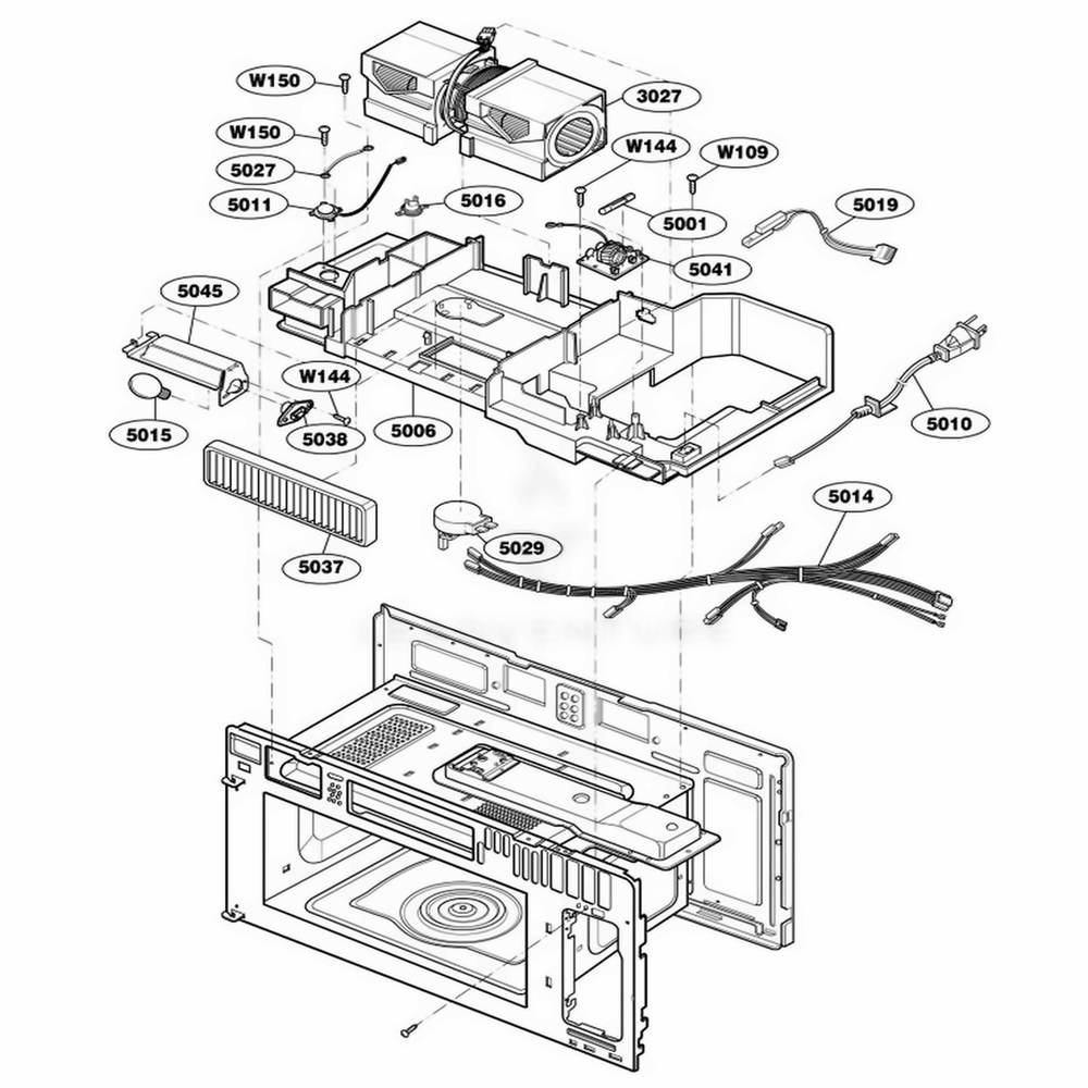 Interior Parts 2 Diagram and Parts List for 64684 AB6ESEA LG Range
