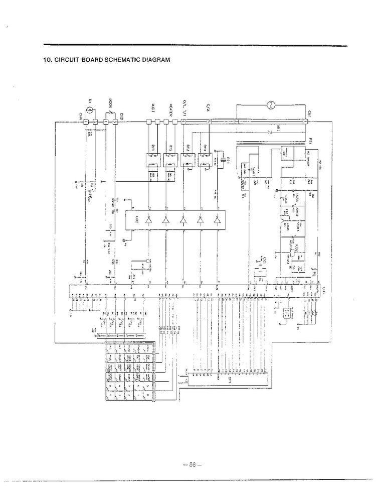 Circuit Board Schematic Diagram Diagram and Parts List for MH-1355M  LG Microwave