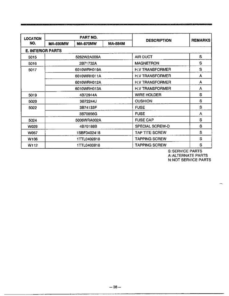 Microwave Complete Page 9 Diagram and Parts List for MA-880MW  LG Microwave