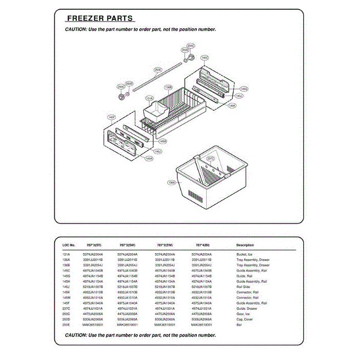 Section 2 Diagram and Parts List for 78753 AST2SER LG Refrigerator