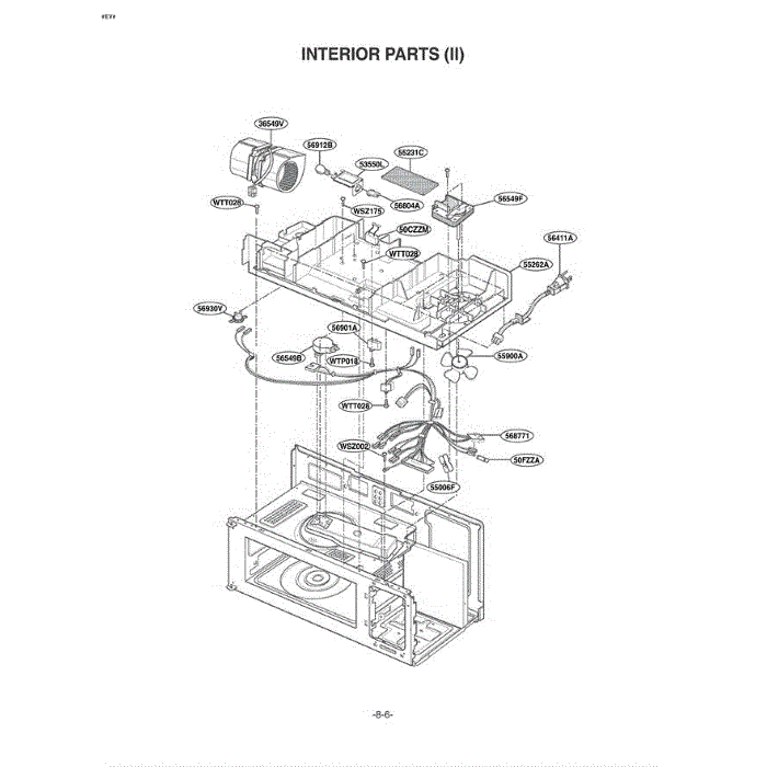 Section 3 Diagram and Parts List for MV-1515W WHEGSE LG Microwave Oven Combo