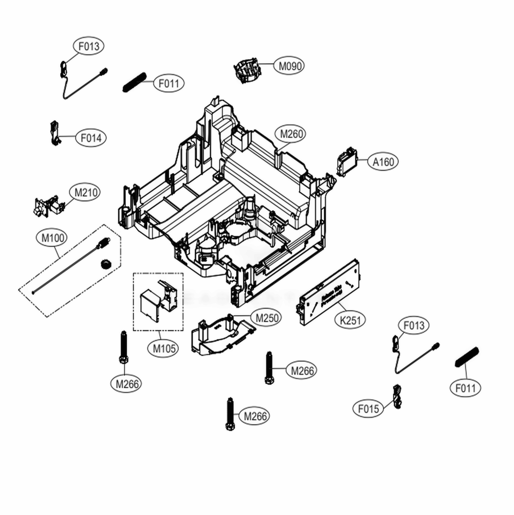 Base Assembly Diagram and Parts List for LUDP8908SN ASTEEUS LG Dishwasher