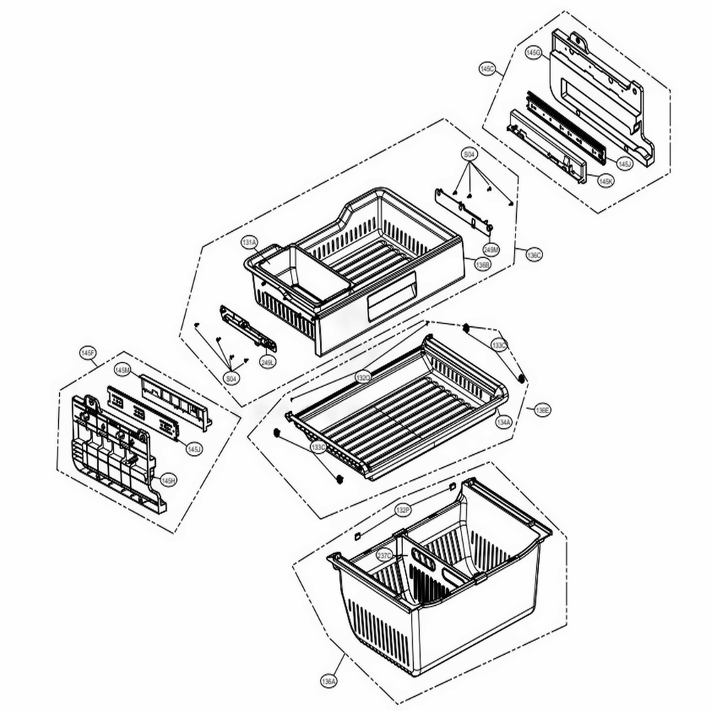 Freezer Parts Diagram and Parts List for 72069 AWBCSE0 LG Refrigerator