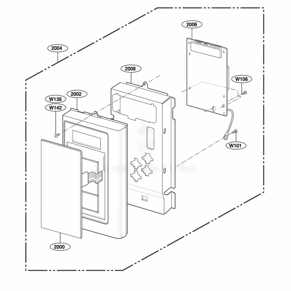 Controller Parts Diagram and Parts List for JVM1542BF AB1EGEU LG Wall Oven