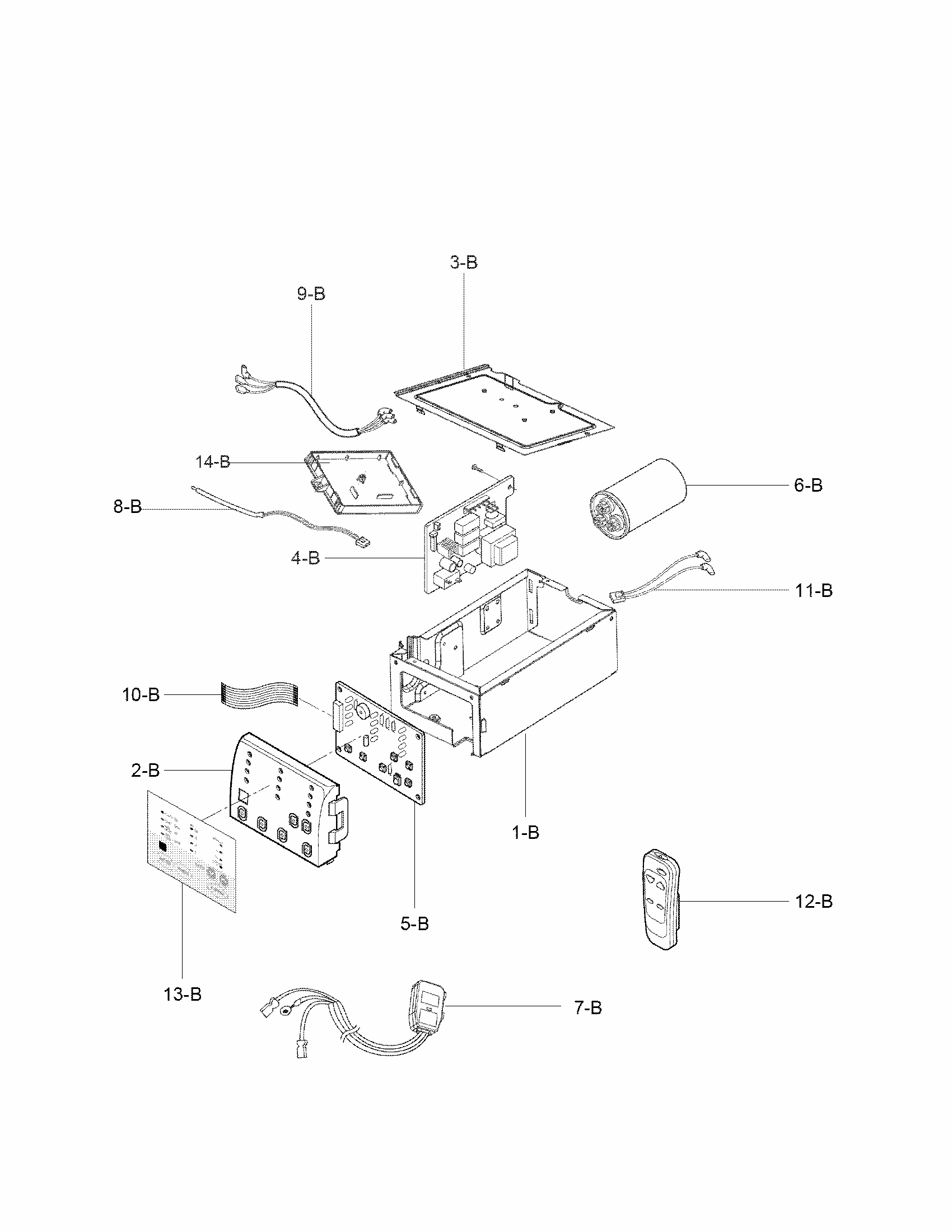 Control Box Assembly Parts Diagram and Parts List for 58076100800  Kenmore Air Conditioner