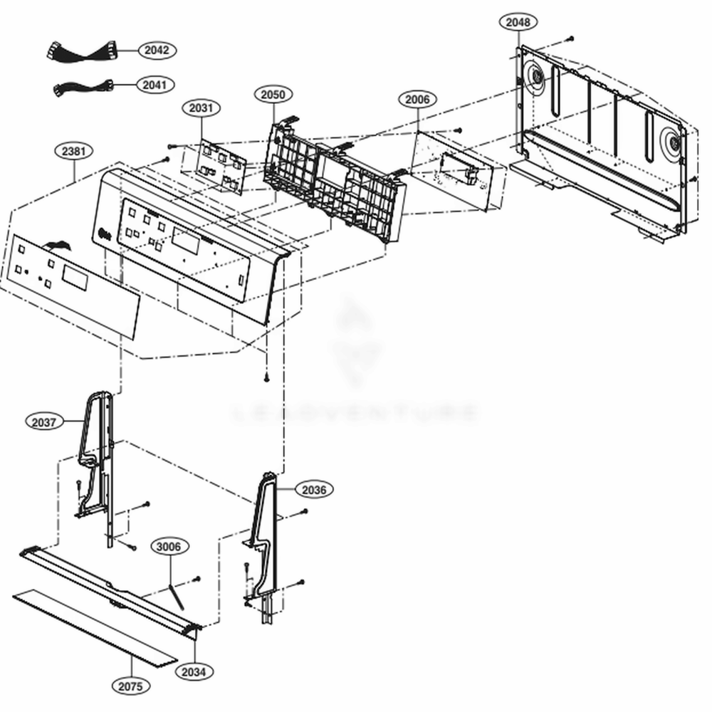 Controller Parts Diagram and Parts List for LRE3083SW FWHLLGA LG Range