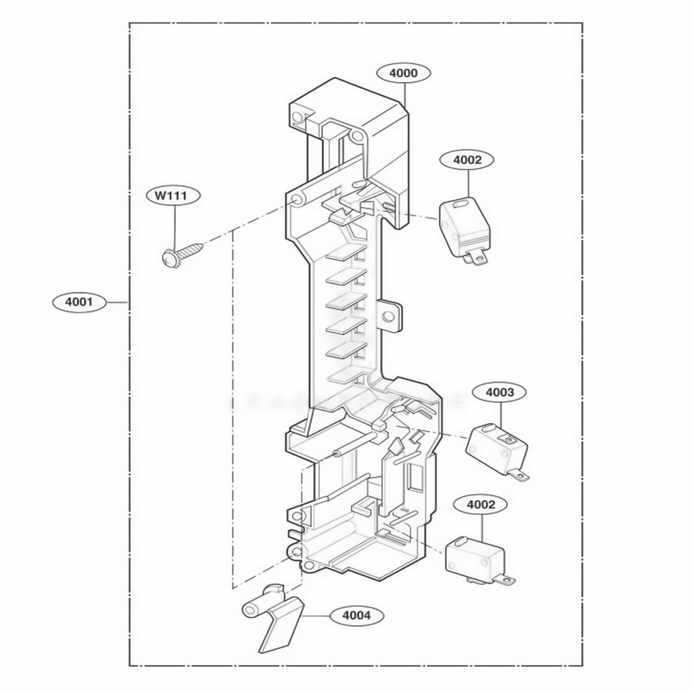 Latch Board Parts Diagram and Parts List for MH6141XKQ AW1EWRP LG Wall Oven