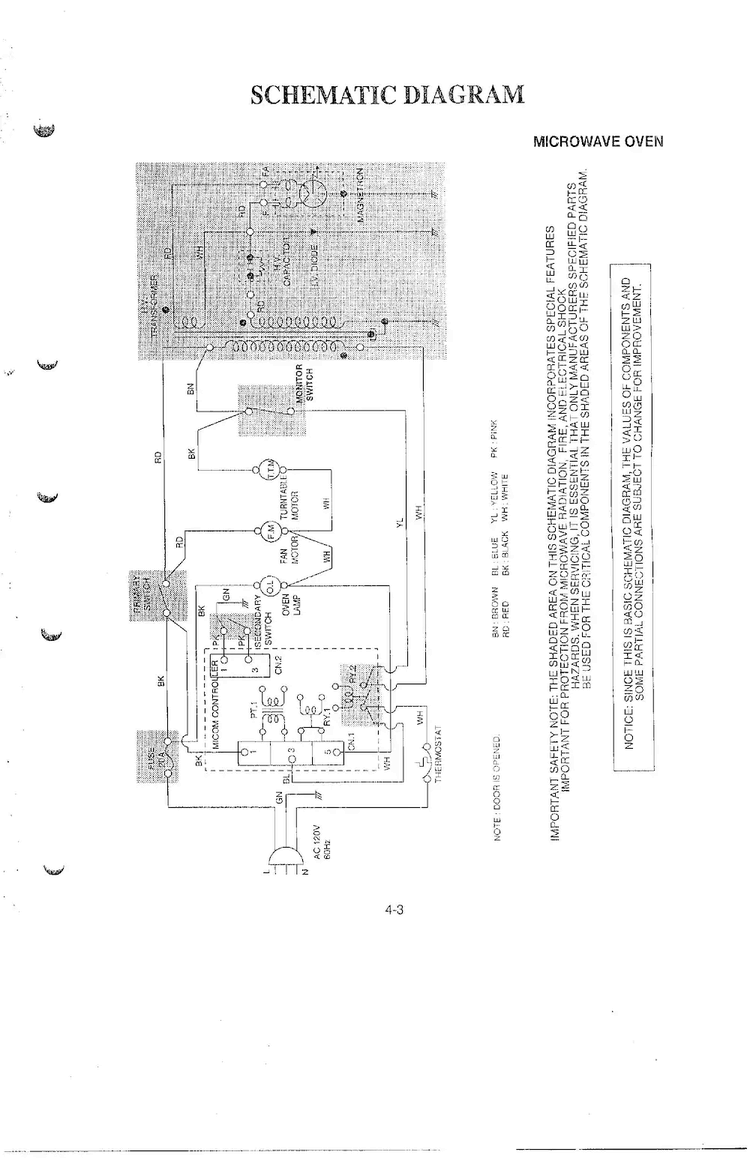 Schematic Diagram Diagram and Parts List for MA-972MW  LG Microwave
