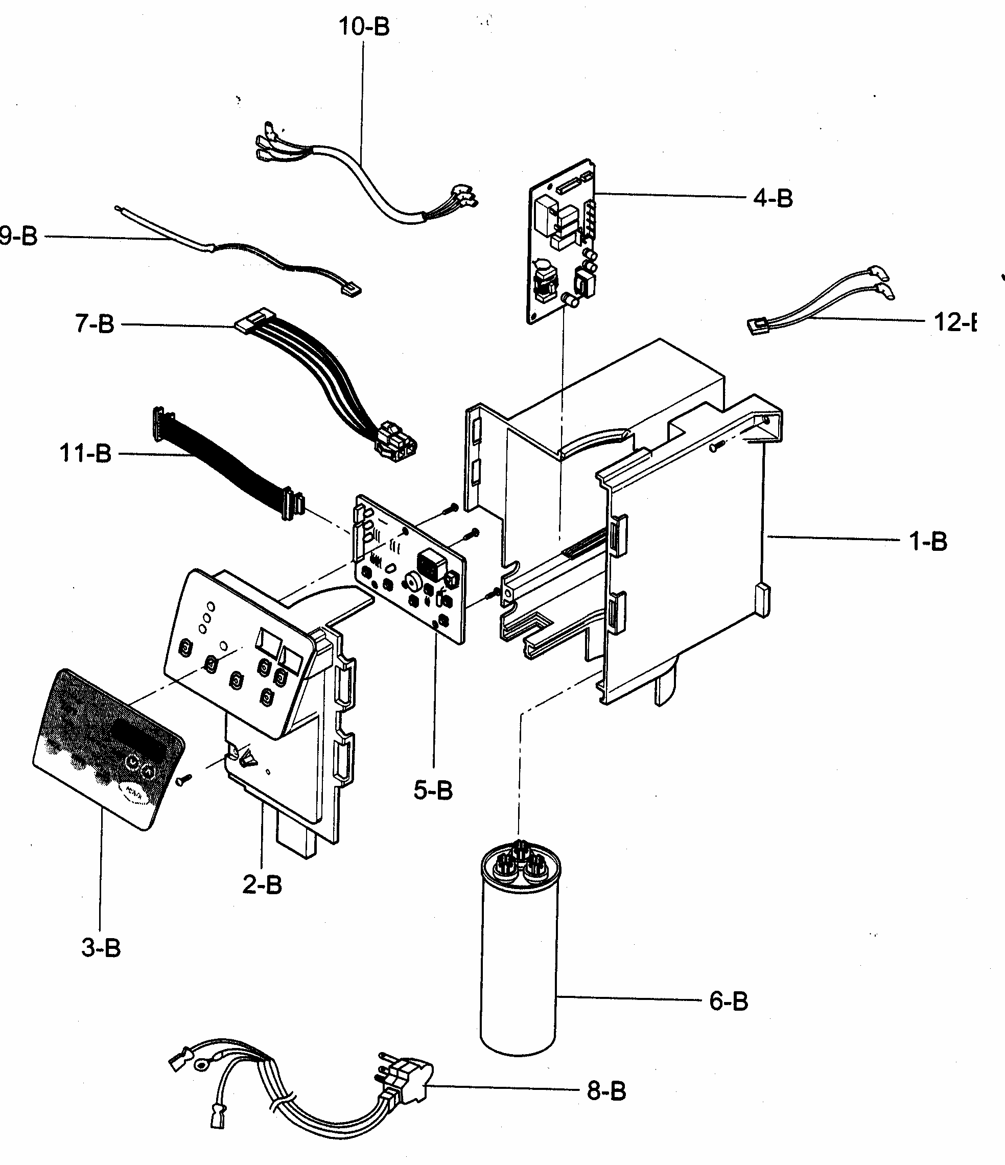 Control Box Assy Diagram and Parts List for 58074130400  Kenmore Air Conditioner