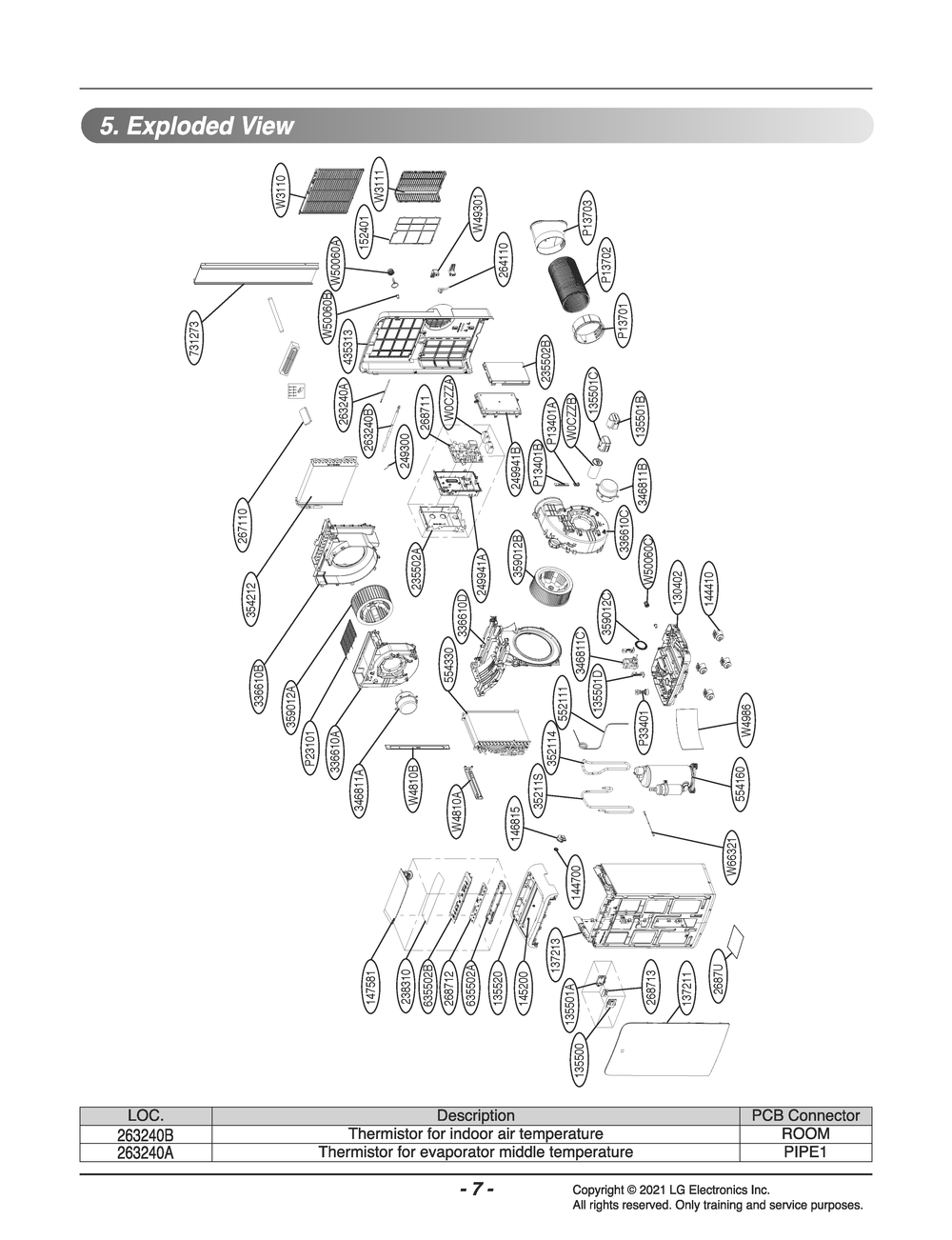 Diagram 1 Diagram and Parts List for LP0822GSSM AGRAOSH LG Air Conditioner