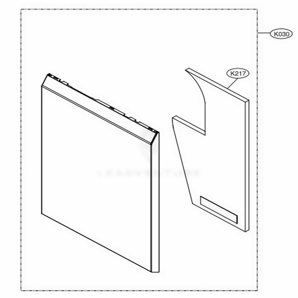 Front Cover Assembly Diagram and Parts List for LDP7808SS ASSESNA LG Dishwasher
