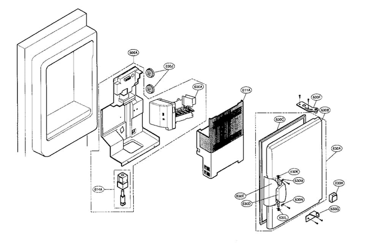Ice Bank Parts Diagram and Parts List for LFX25950SB 00 LG Refrigerator
