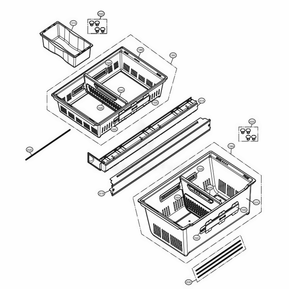Freezer Parts Diagram and Parts List for 72182 ASWCSE5 LG Refrigerator