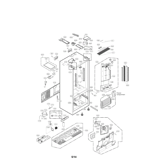 Case Diagram and Parts List for LFX29945ST 00 LG Refrigerator