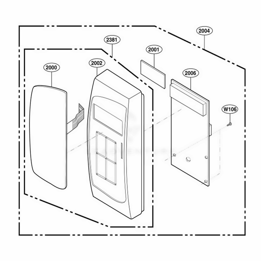 Controller Parts 2 Diagram and Parts List for 62462 AWHESEA LG Wall Oven