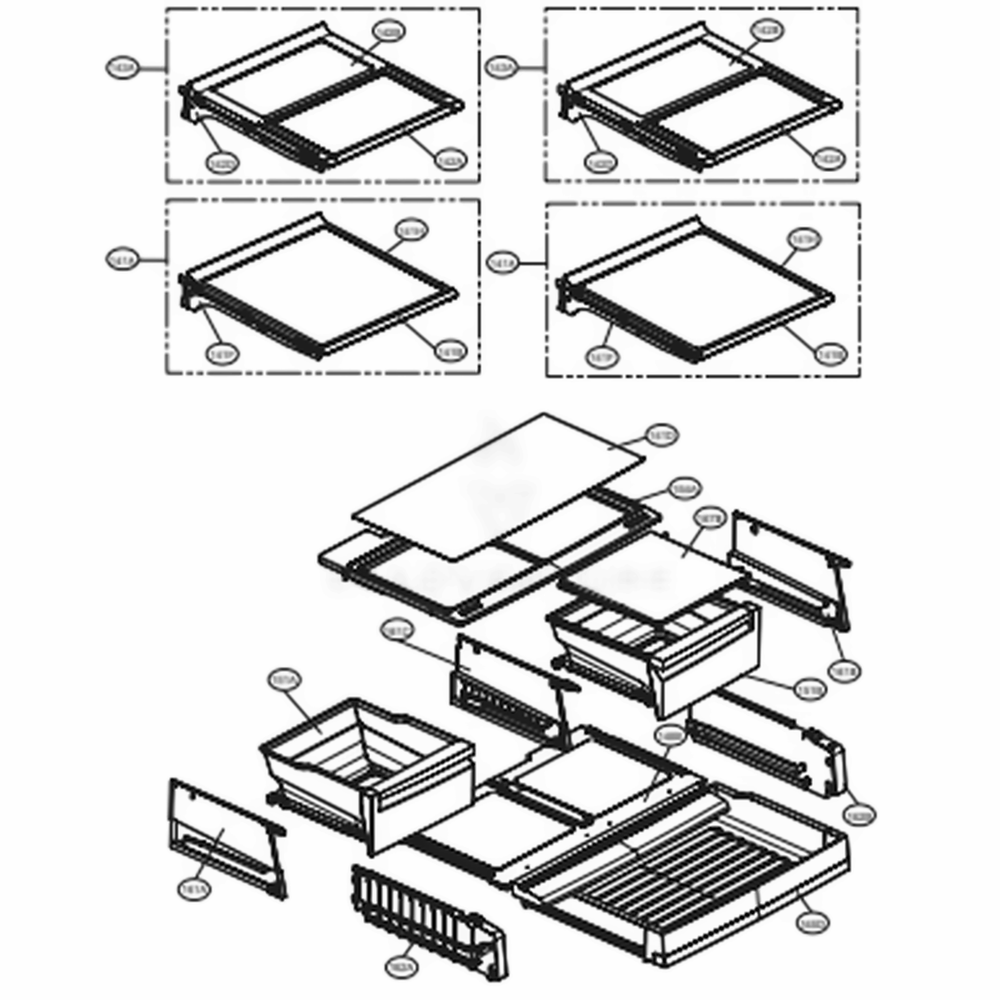 Refrigerator Parts Diagram and Parts List for 74033 ASTCSE2 LG Refrigerator