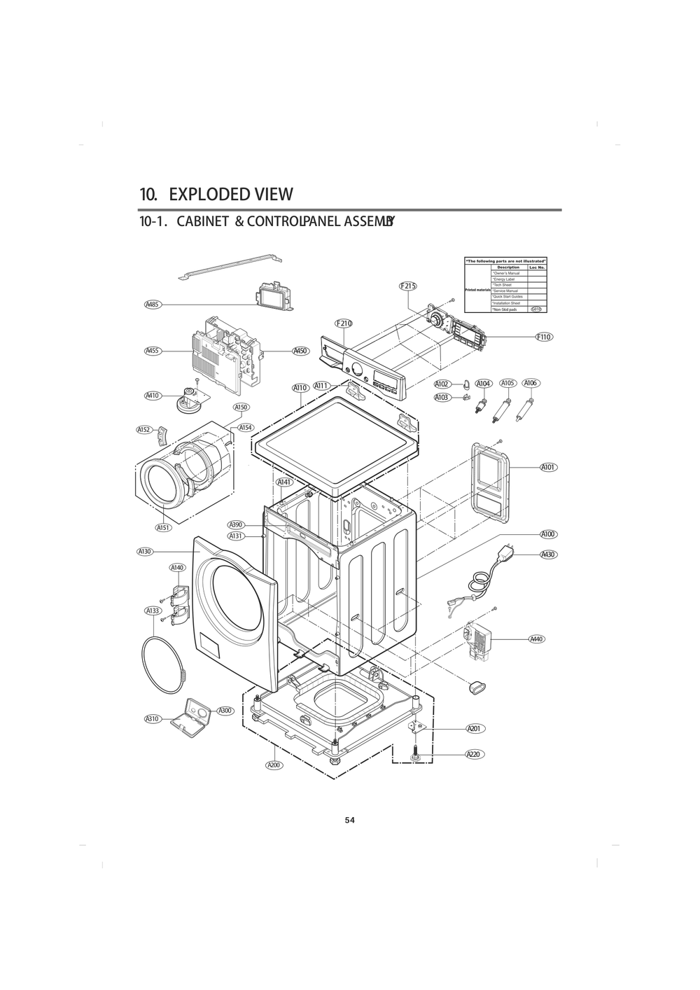 Diagram 1 Diagram and Parts List for F14F1CDYP7 ASSEECI LG Washer