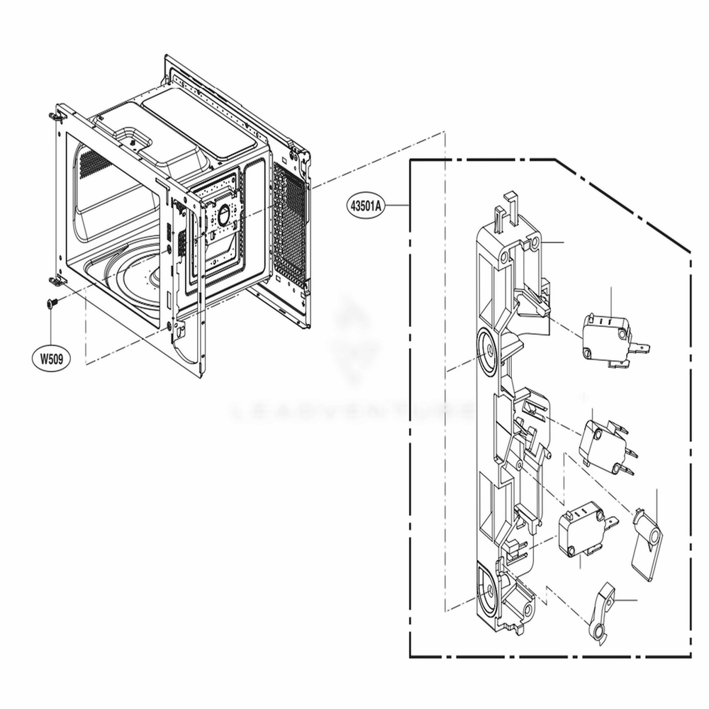Larch Board Parts Diagram and Parts List for MS1536GIR CBKELEC LG Range