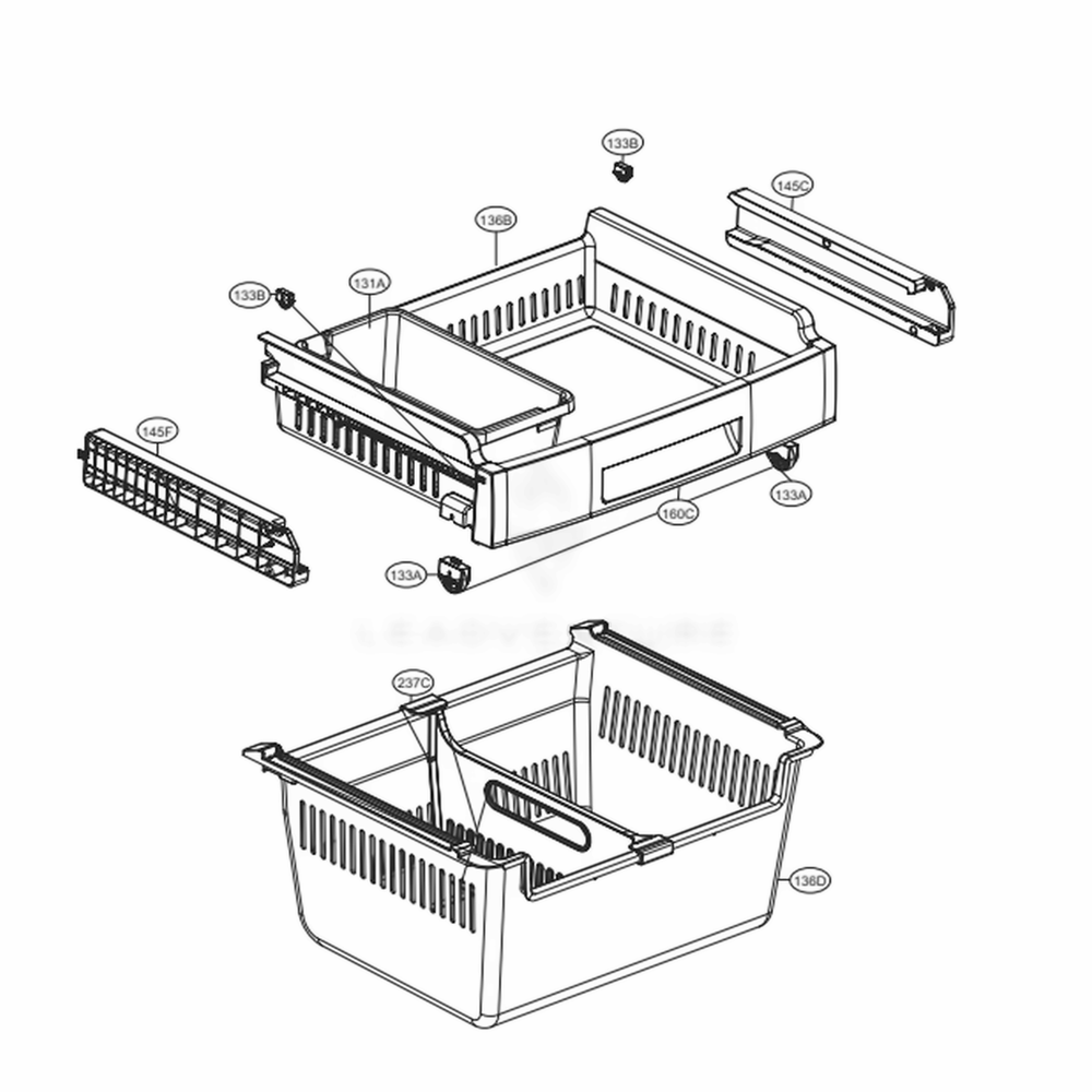 Freezer Parts Diagram and Parts List for 79413 ASTCSE1 LG Refrigerator
