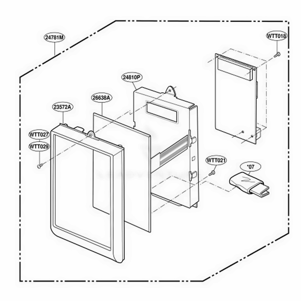 Controller Parts Diagram and Parts List for KHMC107EWH MWEKAD LG Wall Oven