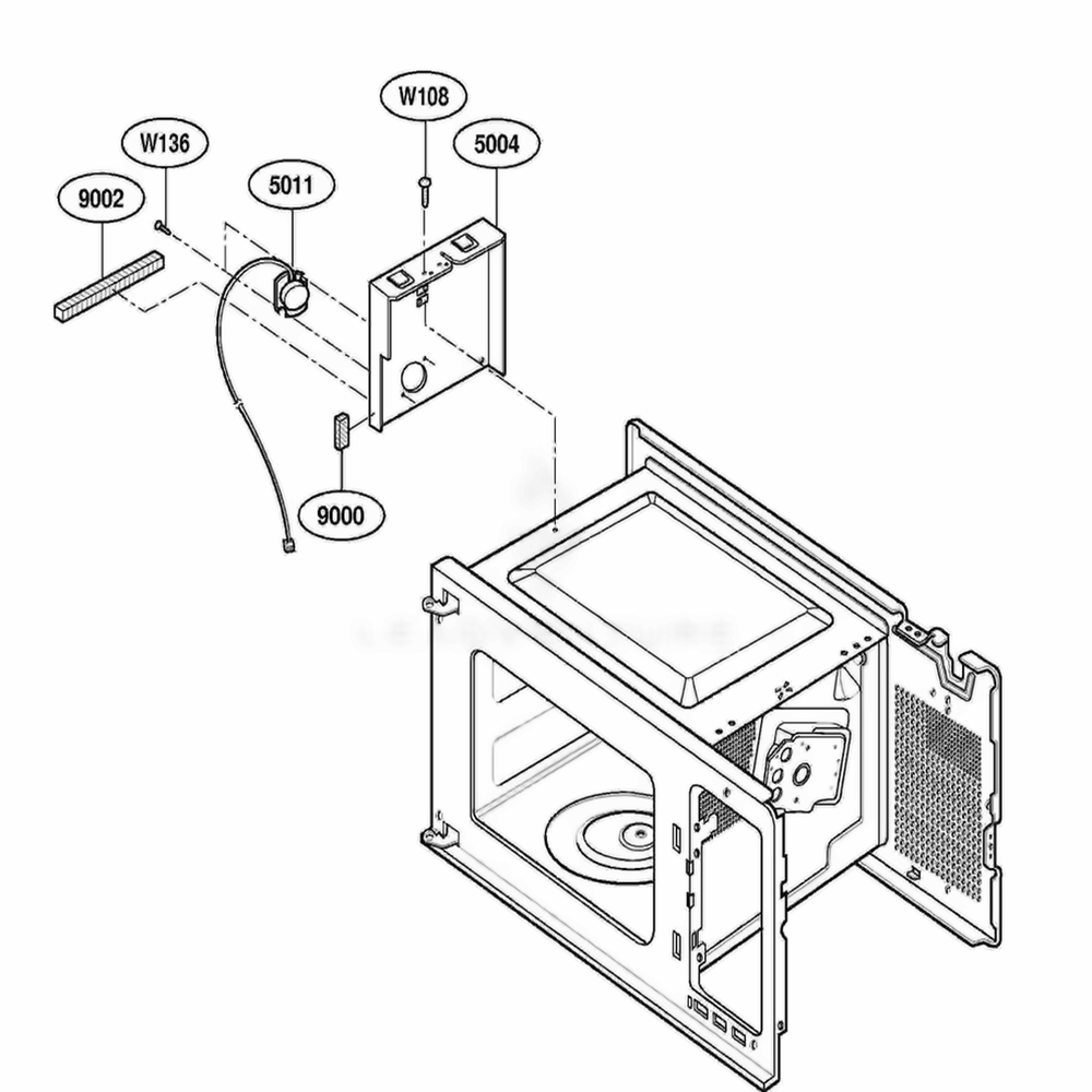 Sensor Parts Diagram and Parts List for EM204630 CBVEBSG LG Range