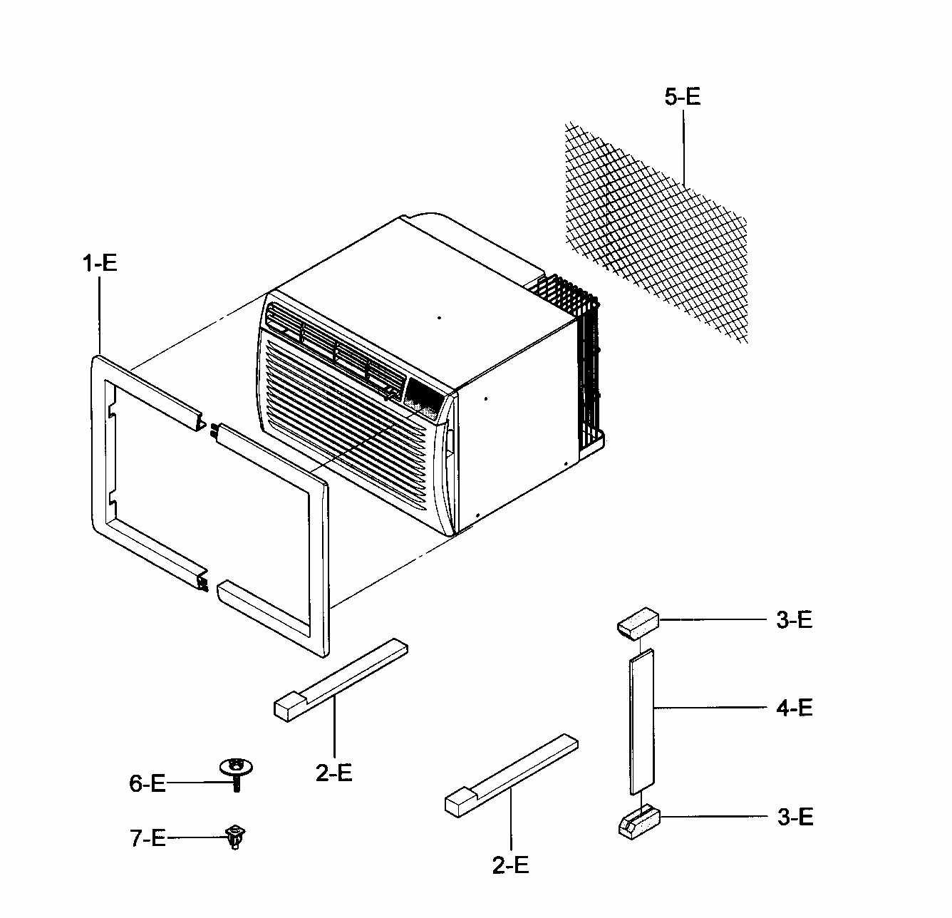 Installation Kit Assy Diagram and Parts List for 58075130700  Kenmore Air Conditioner